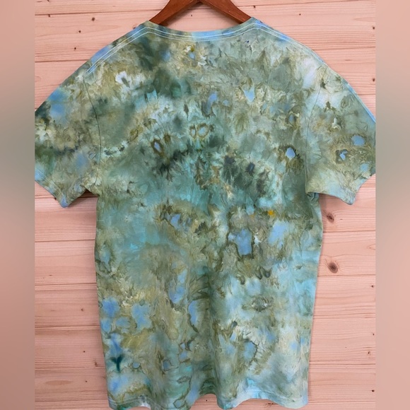 NEW Unisex GILDAN Large Unique Ice Tie-Dye Soft Style T-Shirt Sea Glass Green - Picture 4 of 7